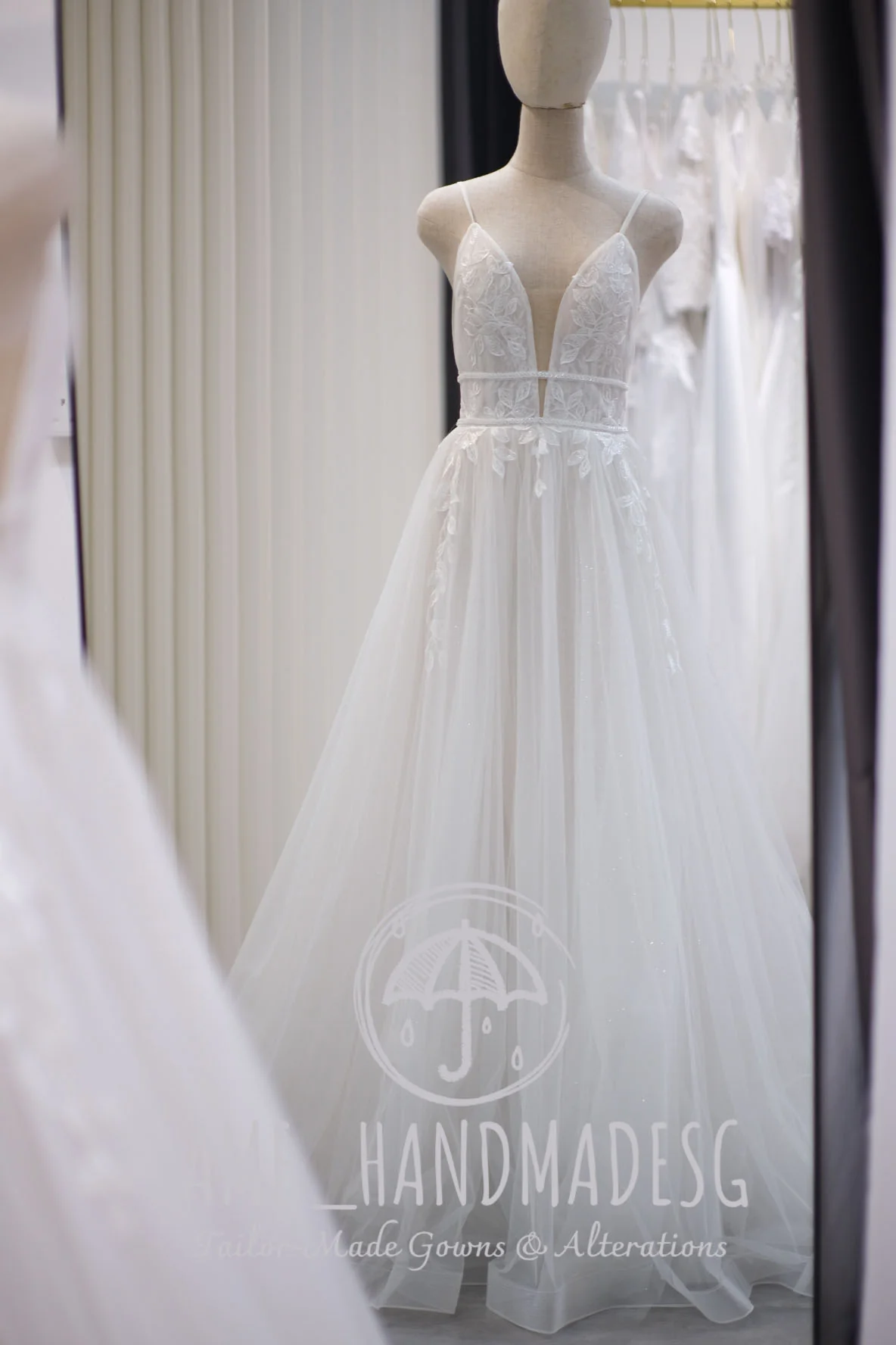 Premium Half Lace Beaded Size S Wedding Gown | Ready-to-Wear