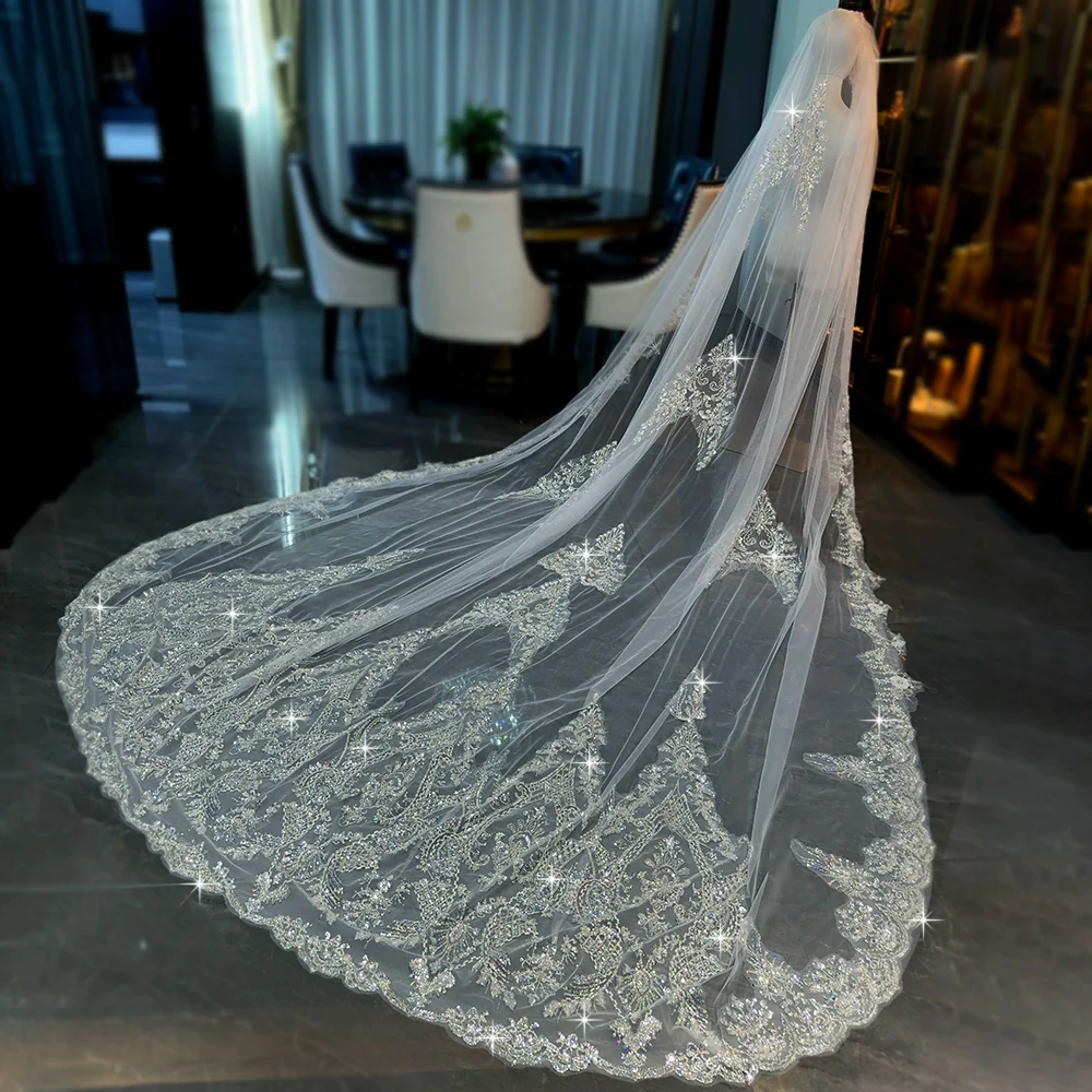 Wedding Veil Beaded Embroidered 3.5m - Image 4