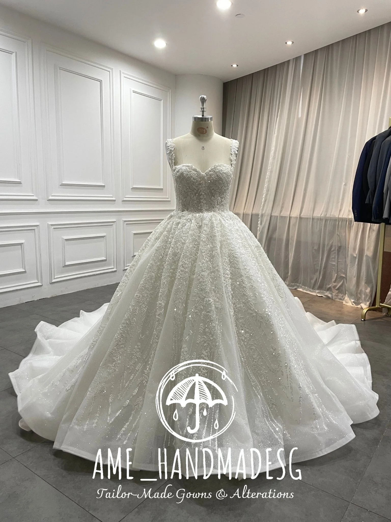 Celestial Grace — Sparkling Lace Ball Gown Wedding Dress