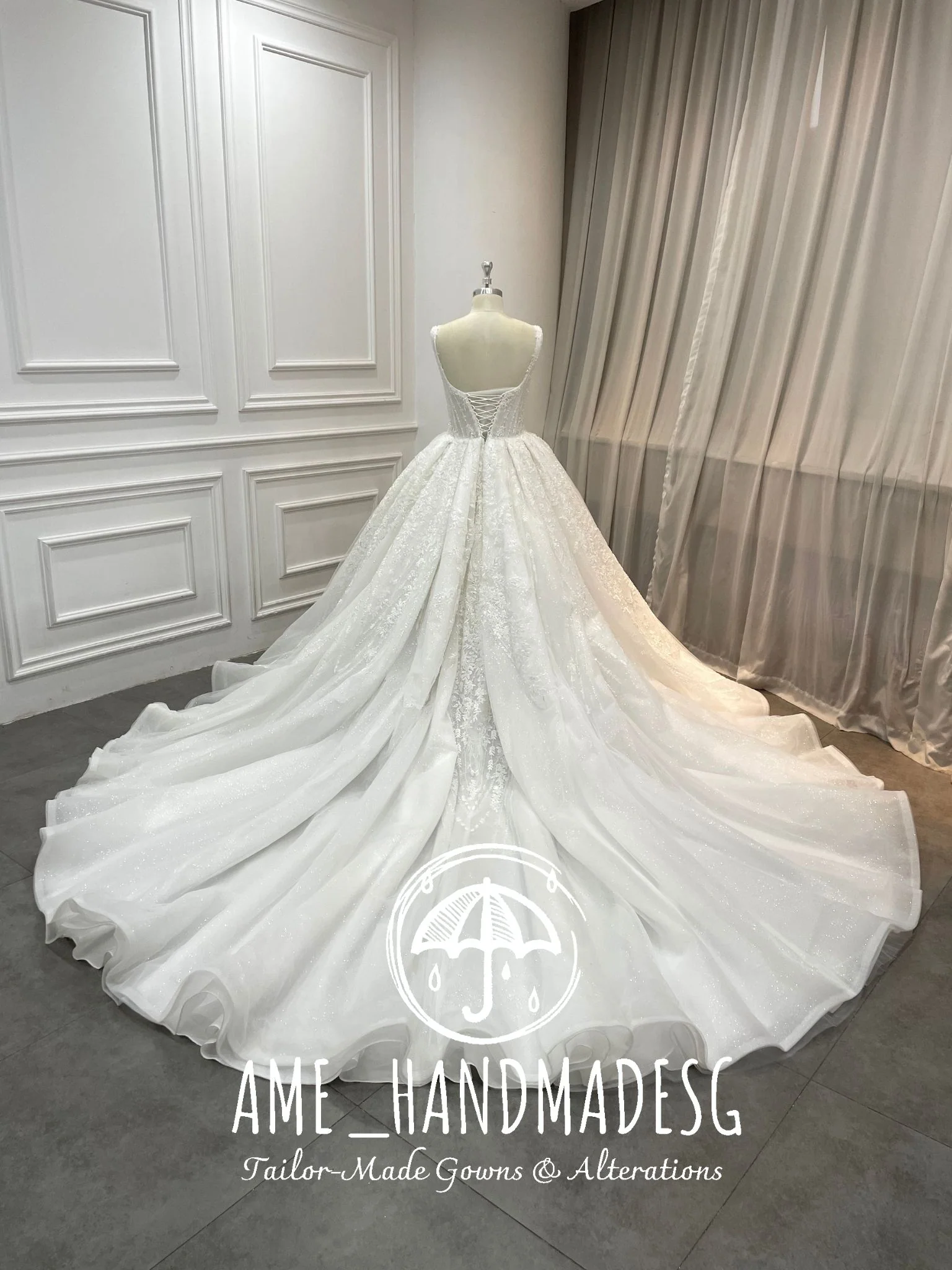 Celestial Grace — Sparkling Lace Ball Gown Wedding Dress - Image 2
