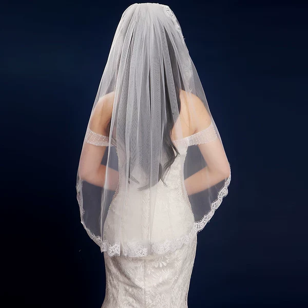 White Extra Long Bride's Veil - Image 4