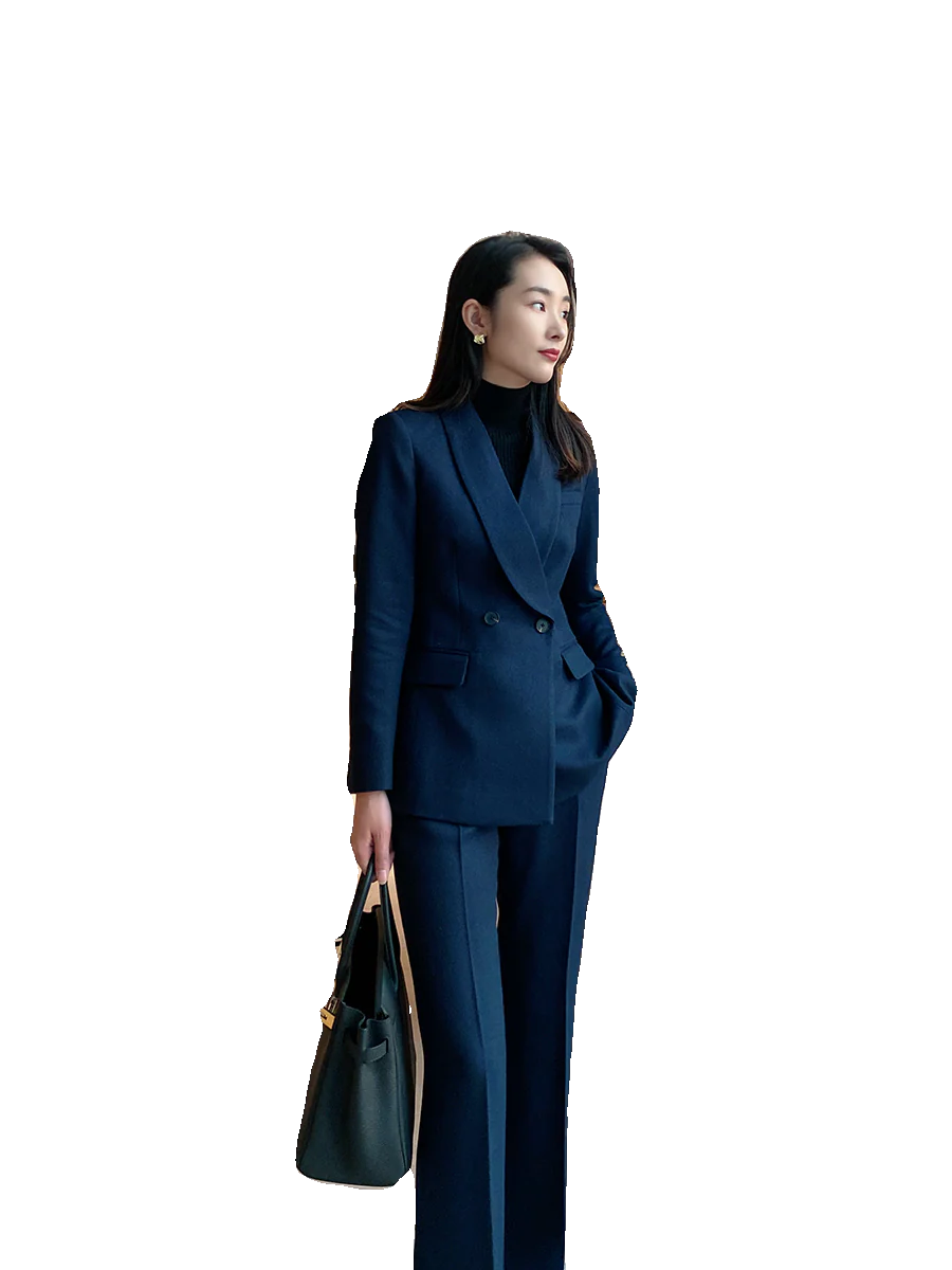 Women's Demi-Season Flared Trousers – Classic Office Suit Style - Image 5