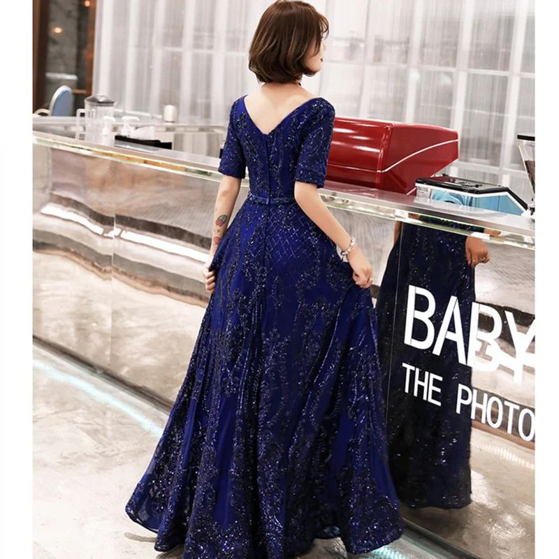 Women's Evening Dress Dark Long Skirt Steel With Shiny Noble Atmosphere - Image 2