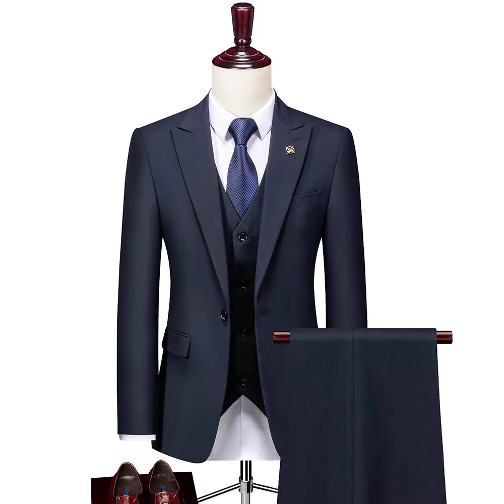 Suit Men's Wedding Formal Fit Korean Style Business British Work Suit Handsome - Image 10